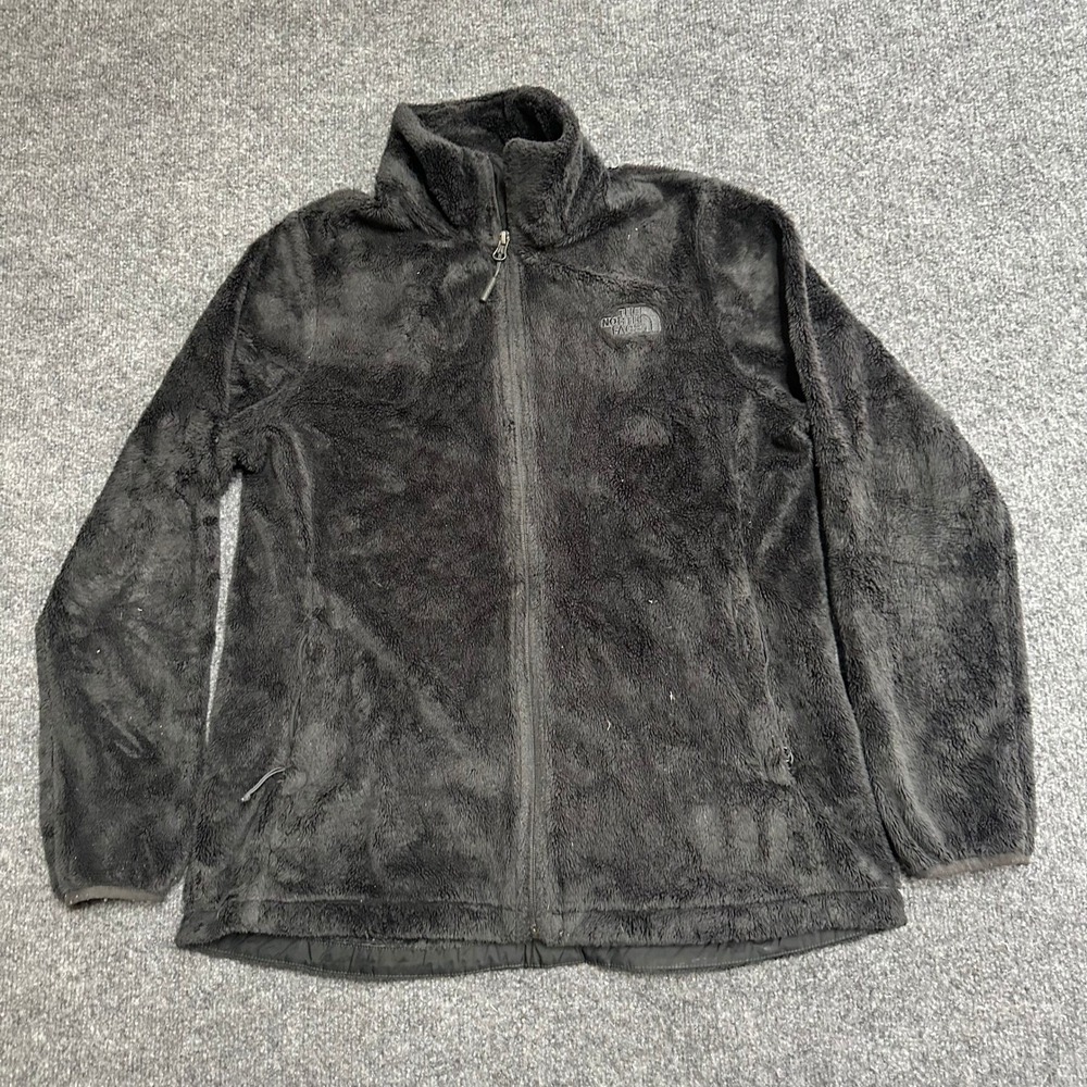 The North Face Fleece Jacket Womens Size L Black Osito High Pile Full Zip Soft